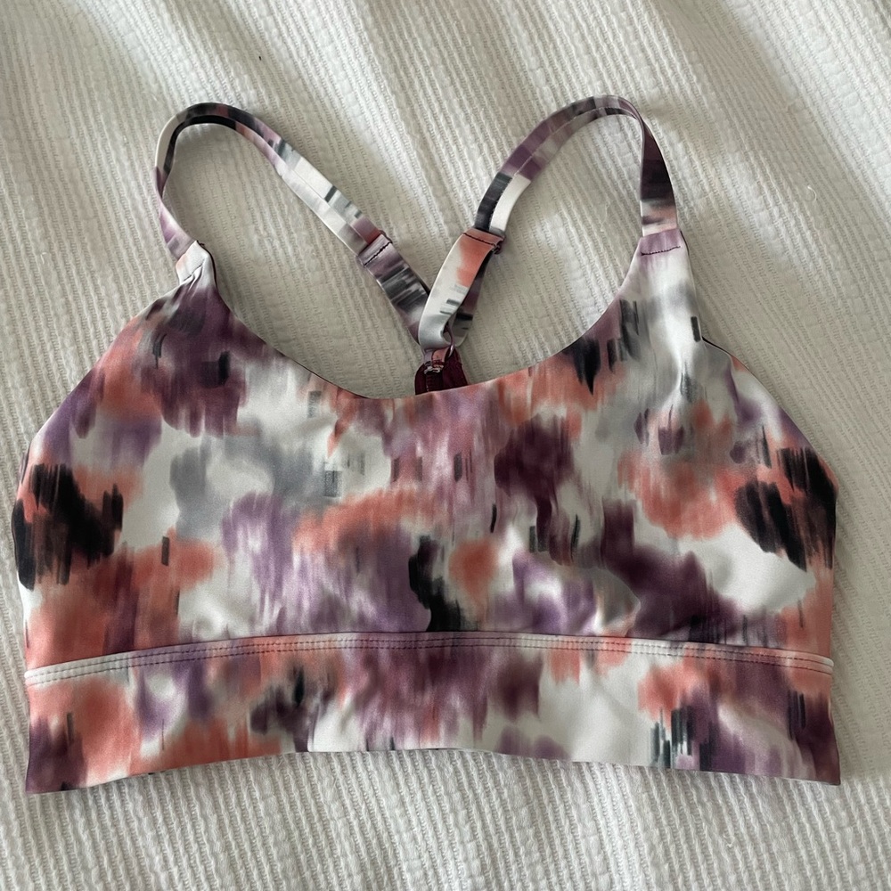 Marika Purple and Pink Patterned Sports Bra